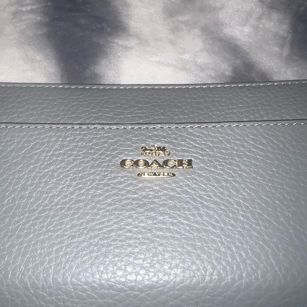 Coach Gray Pebbled Leather Wristlet - Picture 3 of 11